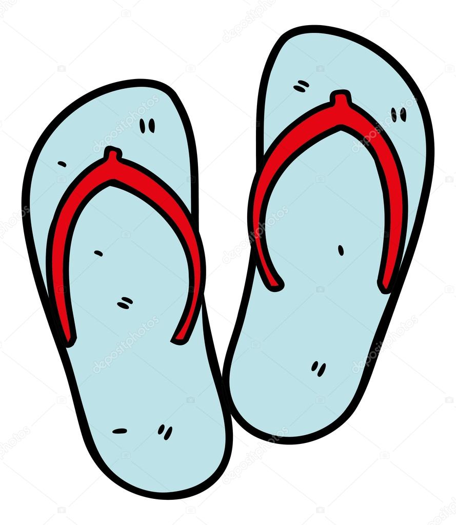  Dessin  anim  Flip flop sandales  image vectorielle par 