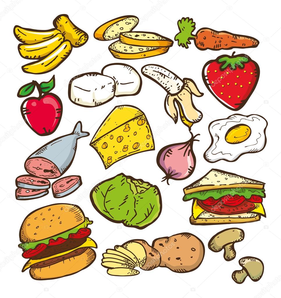 Healthy Food Doodle Stock Vector Image by ©mhatzapa #59807767