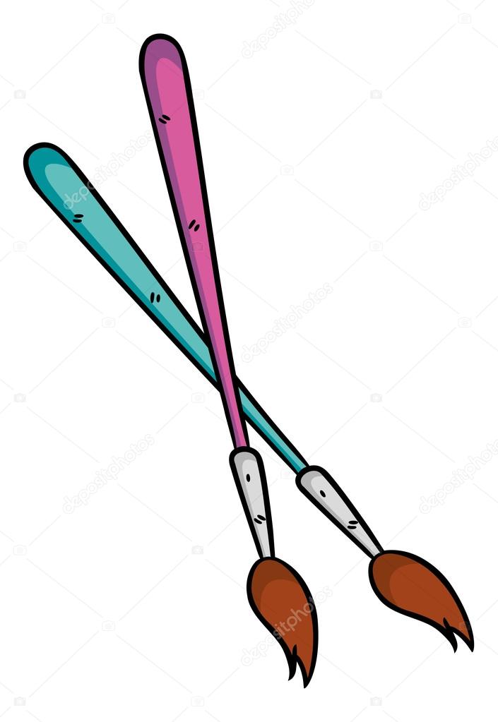 Cartoon Colored Paintbrushes