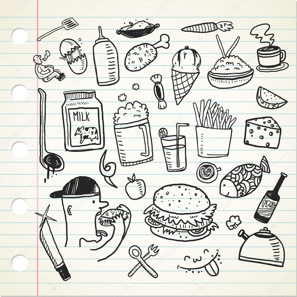 Food and beverage doodle