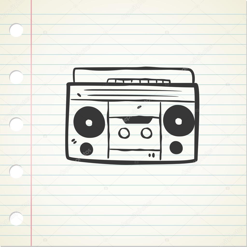 Retro boom box cartoon