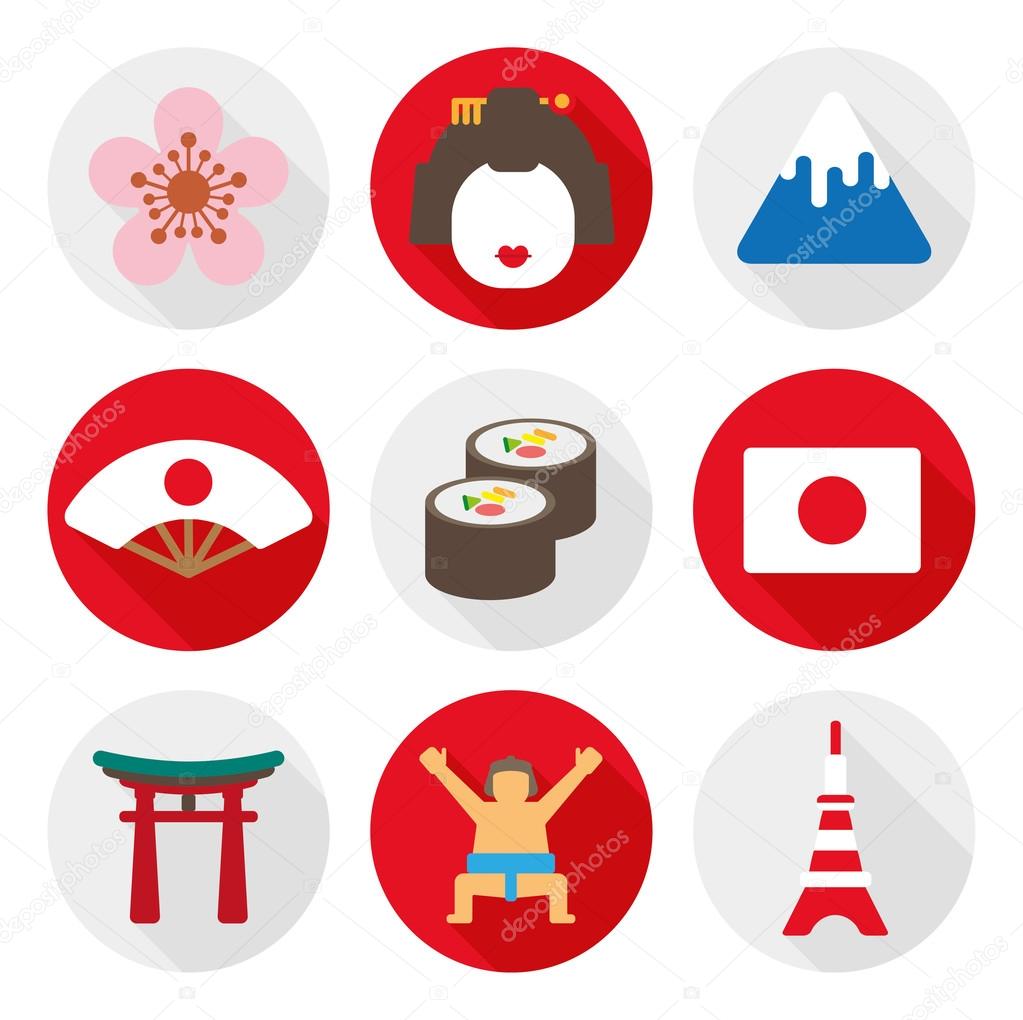 Japan flat icons