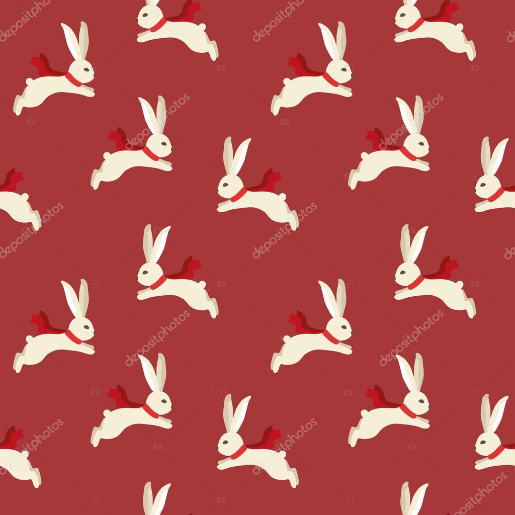 White rabbits pattern Stock Vector by ©mhatzapa #59809055