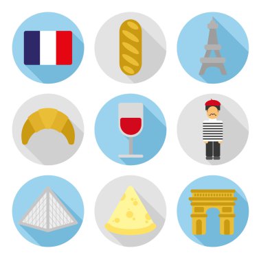 Fransa düz simgeler