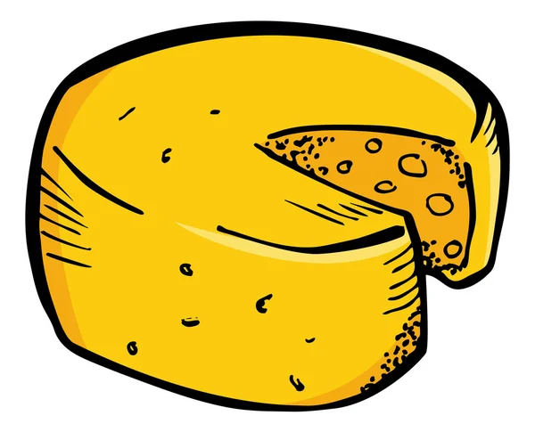 Yarım yamalak peynir tekerlek — Stok Vektör