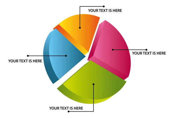 Gráfico de pizza isométrica — Vetor de Stock