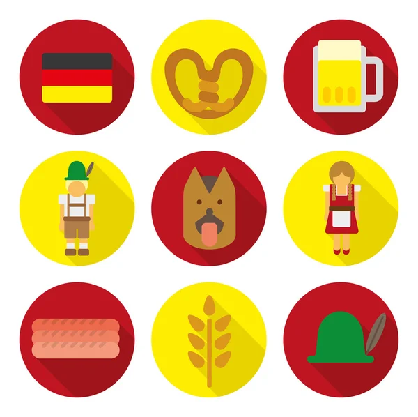 Germany flat icons — Stock Vector