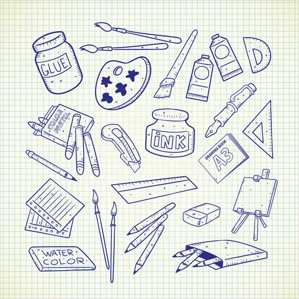 Drawings school supplies School supplies drawings — Stock Vector © kytalpa 19216251