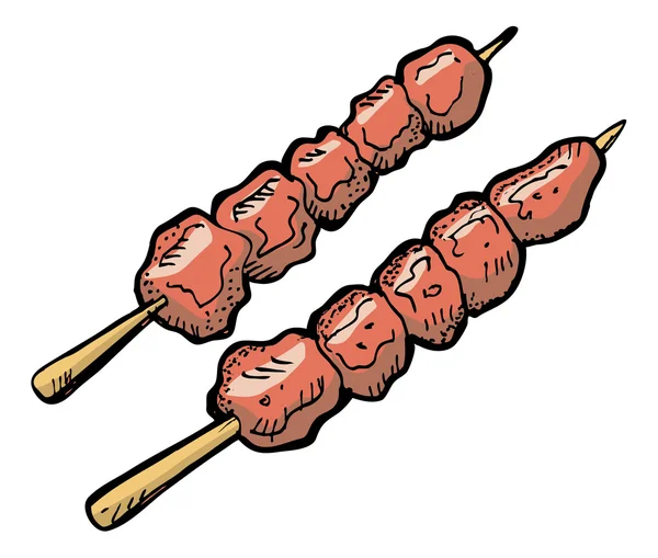 Indonesia comida tradicional satay — Vector de stock