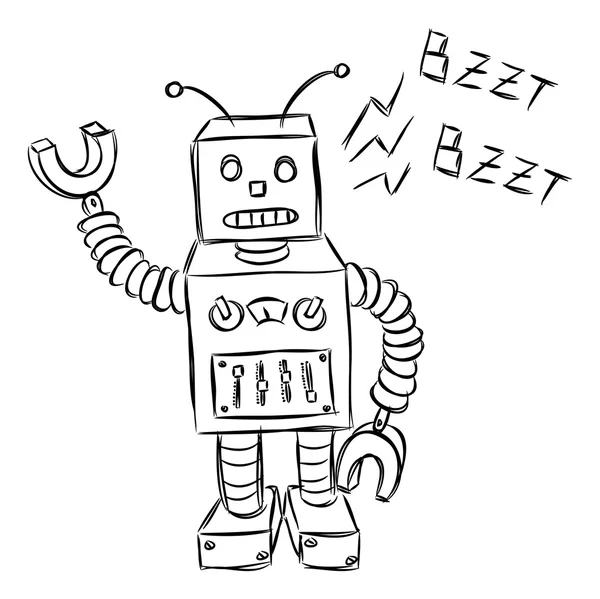 Mignon robot doodle — Image vectorielle