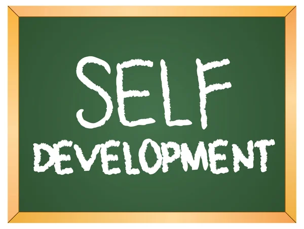 Self development word  on chalkboard — Stock Vector