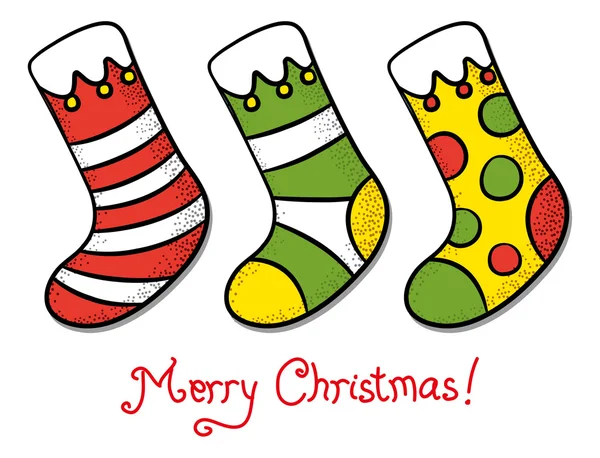 Carte de Noël avec chaussettes — Image vectorielle