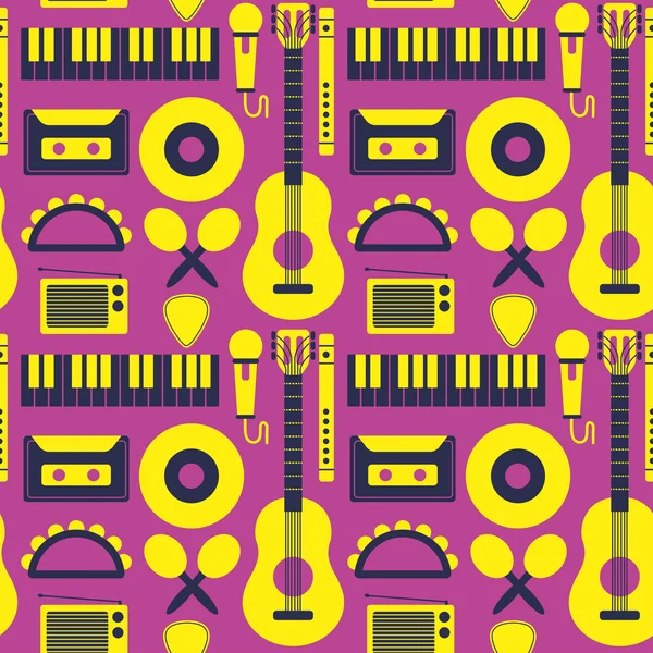 Music instruments pattern — Stock Vector