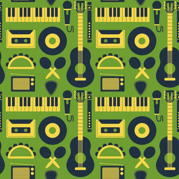 Muziek instrumenten patroon — Stockvector