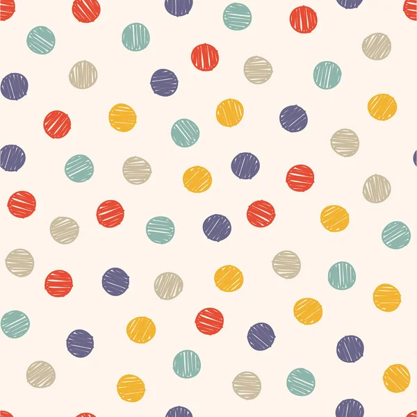 Polka dots doodle sömlösa — Stock vektor
