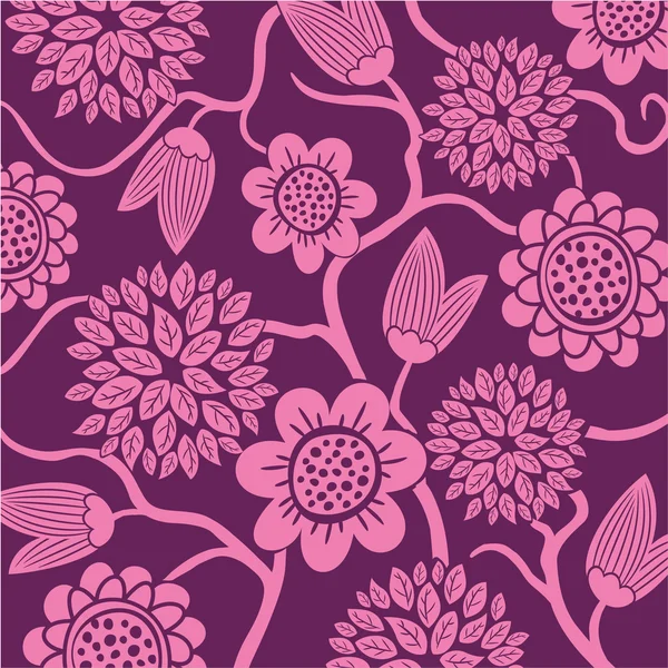 Bloemen doodle patroon — Stockvector