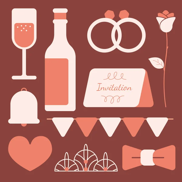 結婚式のデザイン要素 — ストックベクタ