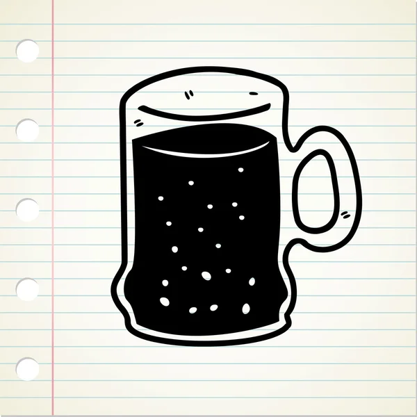Vetro cartone animato di birra. — Vettoriale Stock