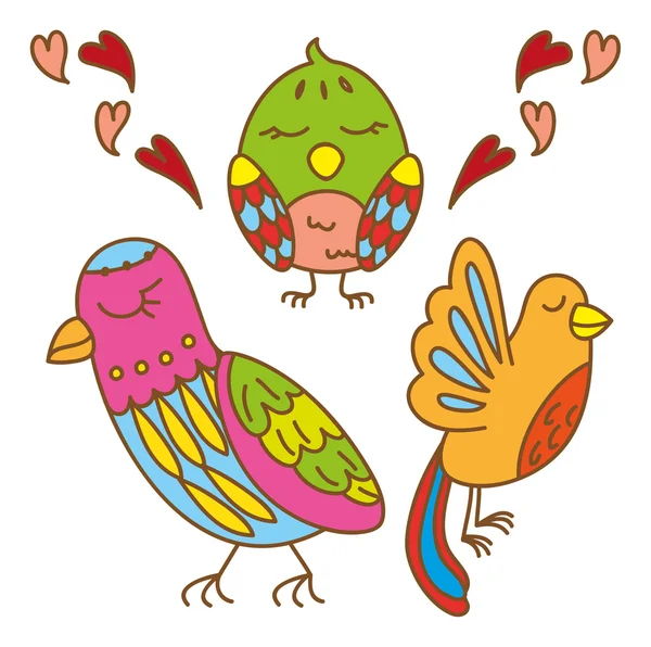 Elementos decorativos de aves — Archivo Imágenes Vectoriales