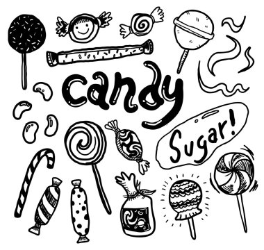 çizgi film şeker, tatlılar simgeler
