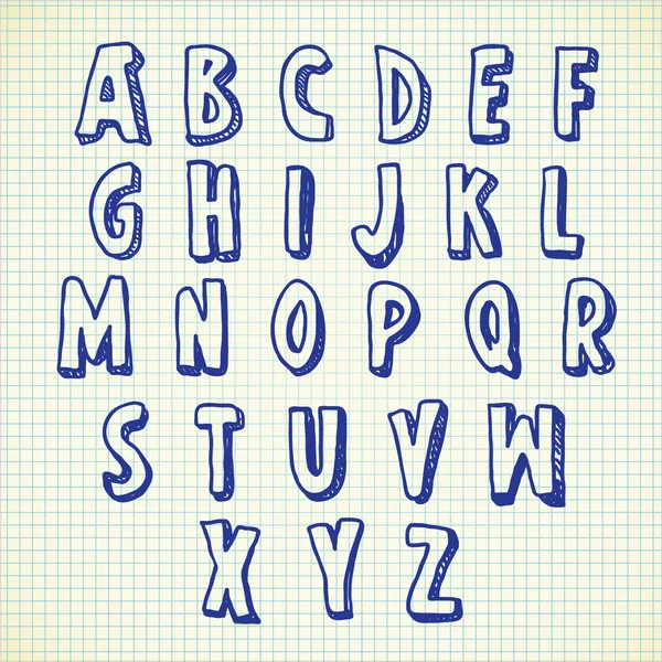 Alphabet dessiné à la main — Image vectorielle