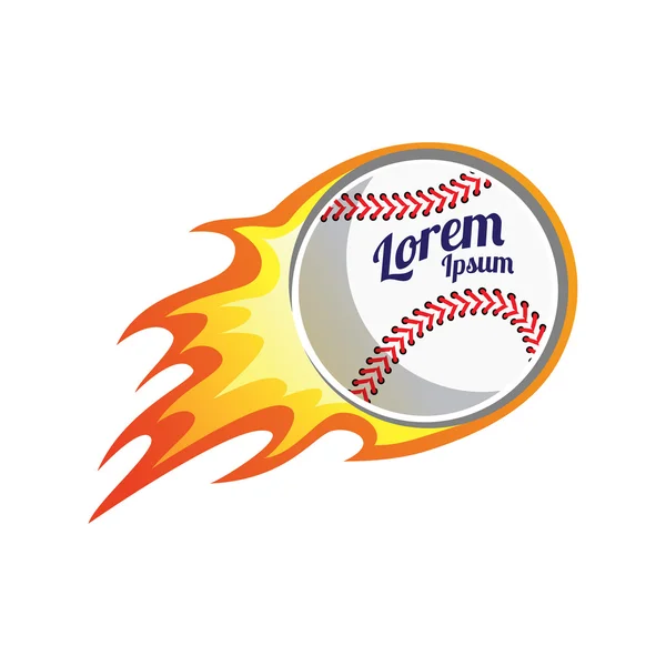 Baseball ball on fire — Stock Vector