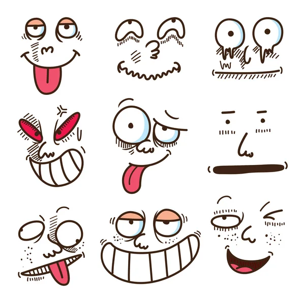 Cartoon expressions set — Stock Vector