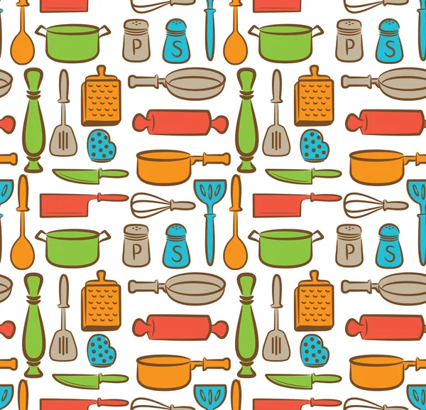 Equipo de cocina fondo — Vector de stock