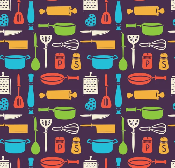 Equipo de cocina fondo — Vector de stock