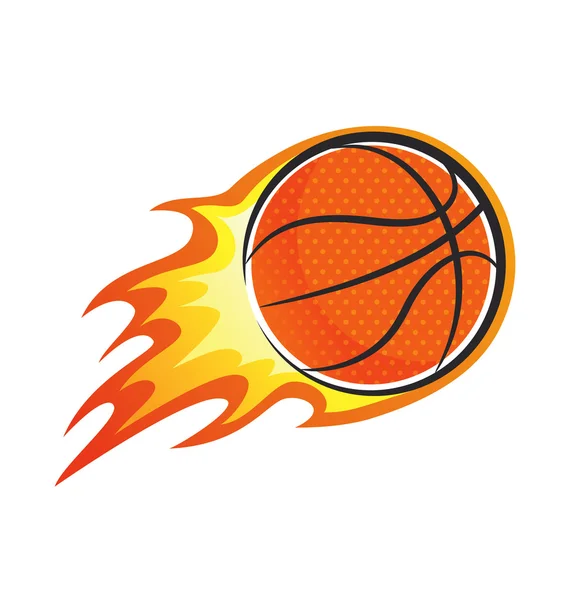 Balle de basket flamboyante — Image vectorielle