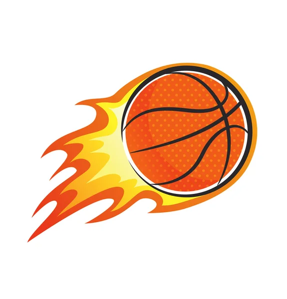 Bola de basquete flamejante —  Vetores de Stock