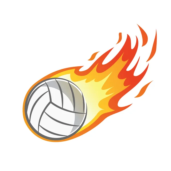 Bola de voleibol flamejante — Vetor de Stock