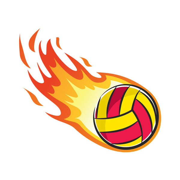 flaming volleyball ball