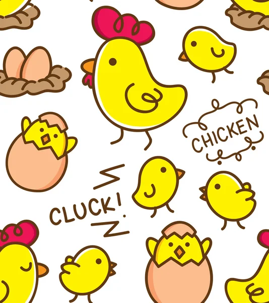 Cartoon chicken background — Stock Vector