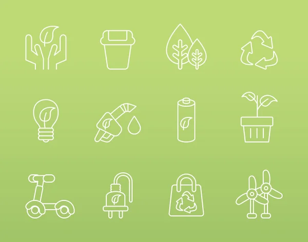 Ecology, nature line icons — Stock Vector