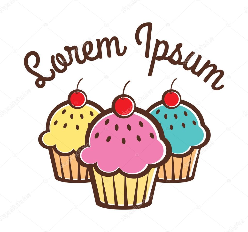 Cupcake corporate identity. logo with background. vector illustration