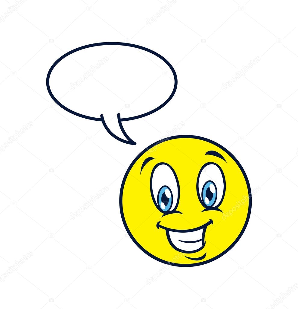 Illustration vectorielle de la face caricaturale d'une bulle vocale