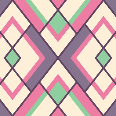 Retro geometrik desen