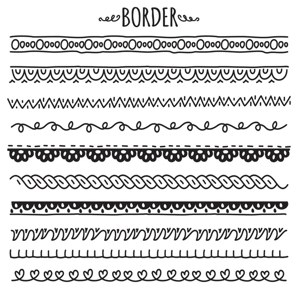 Conjunto de bordes decorativos — Vector de stock