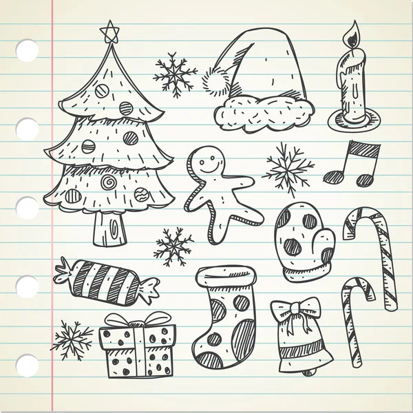 Dibujos animados iconos de Navidad — Archivo Imágenes Vectoriales