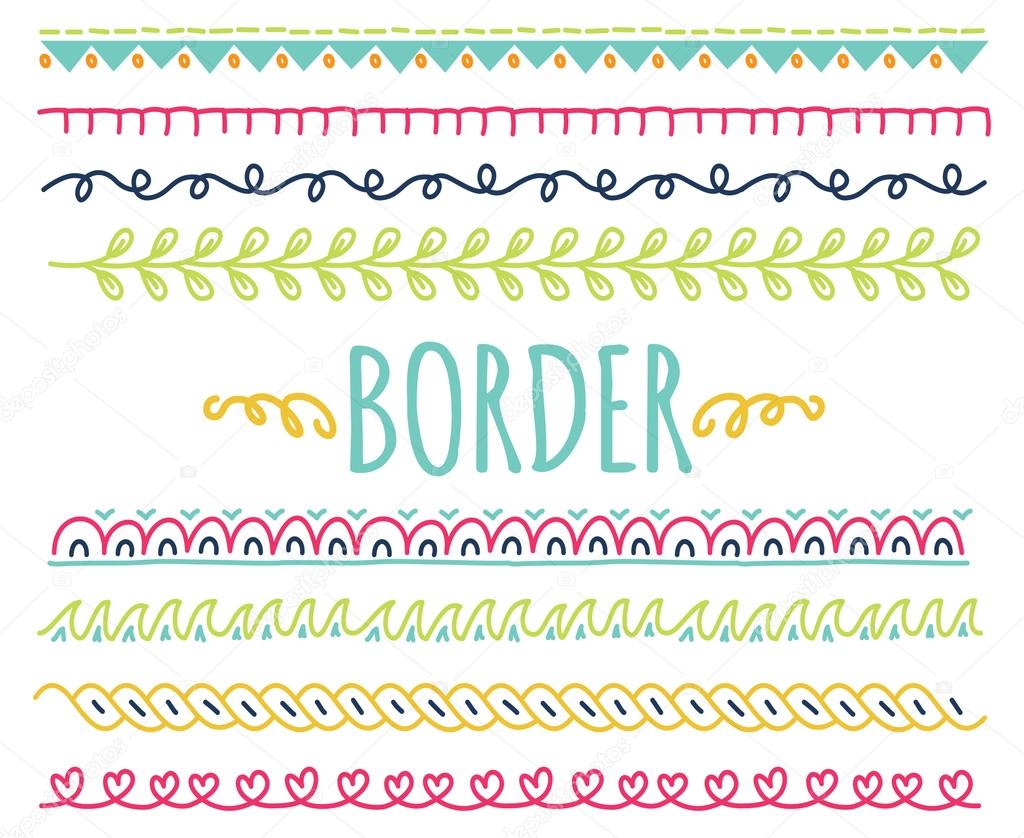 Set Of Colorful Decorative Borders Stock Vector By Mhatzapa 81210838