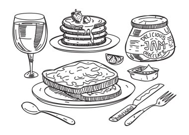 Yarım yamalak tarzı kahvaltı gıda