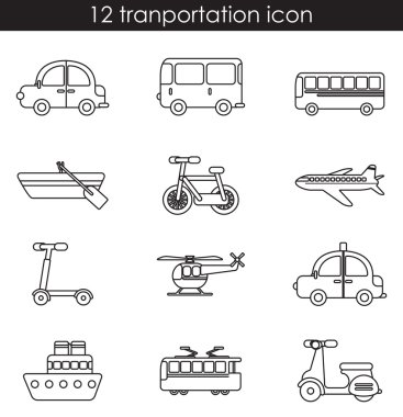 ulaşım, seyahat Icons set