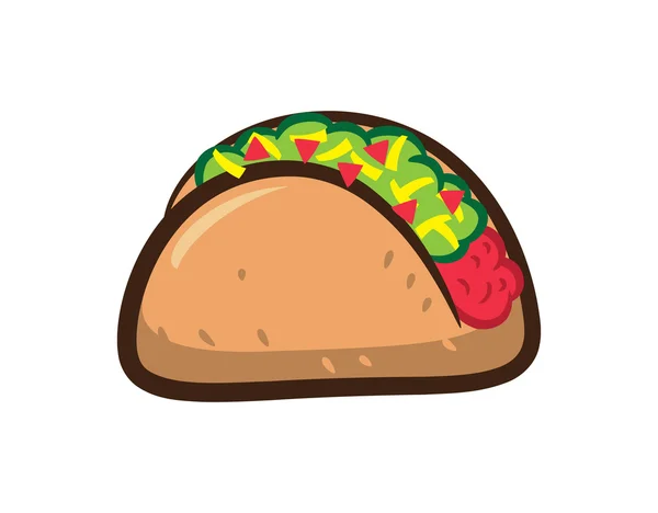Mexicaanse taco, cartoon voedsel — Stockvector