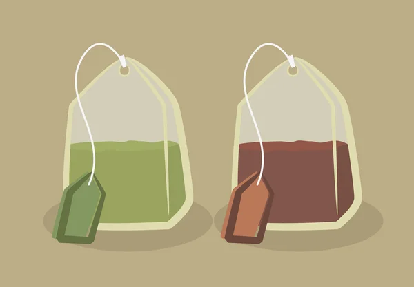 Bolsas de té colorido — Archivo Imágenes Vectoriales