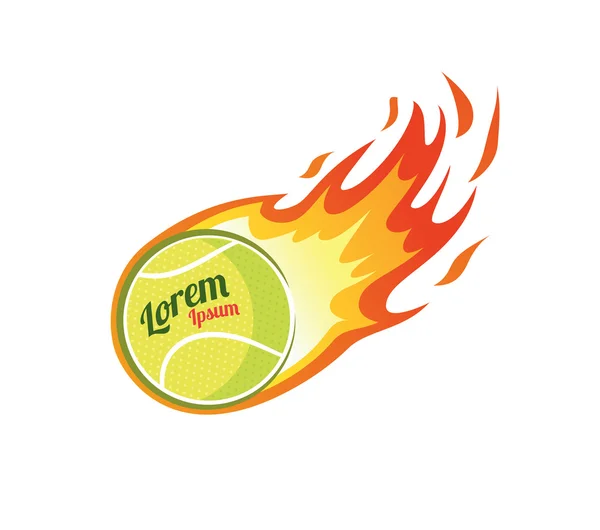 炎とテニス ボール — ストックベクタ