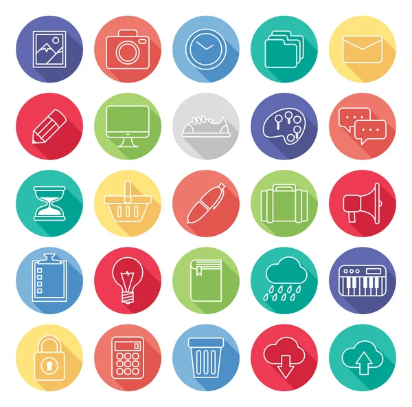 Various line icons set — Stock Vector