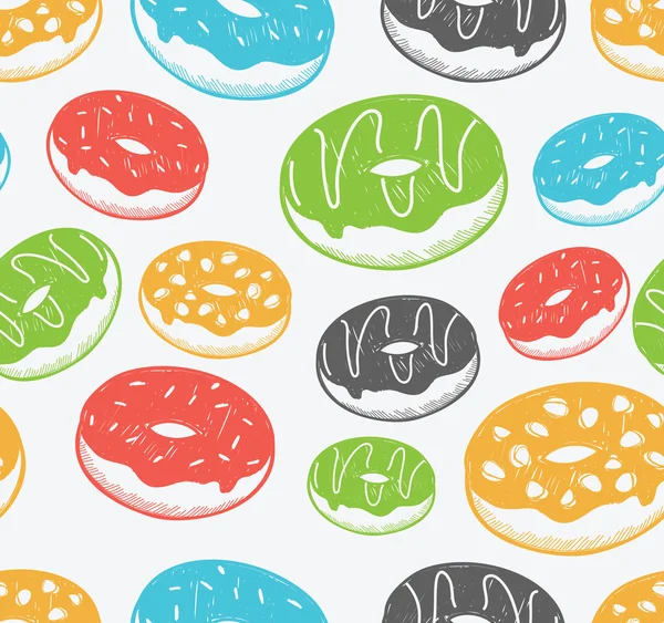 Vintage doughnut pattern — Stock Vector