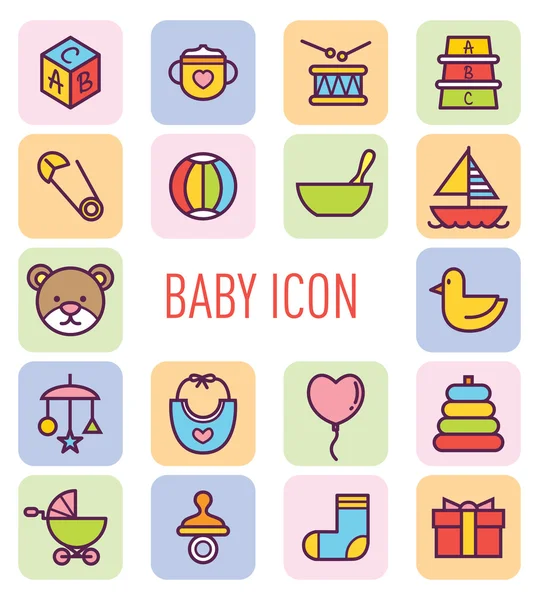 Conjunto de iconos bebé lindo — Archivo Imágenes Vectoriales