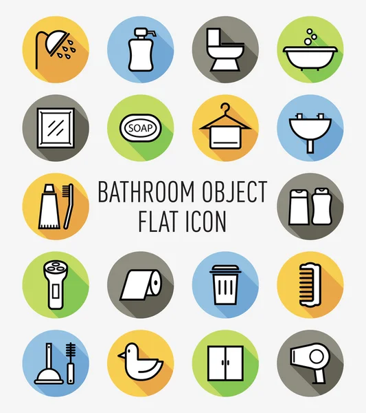 Set of bathroom, washing icons — Stock Vector